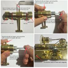 Stirling Engine Model External Combustion Engine Physics Science Education - Blue - View 6