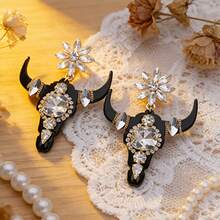 Bông tai Tauren bằng đồng thủ công, khảm thủy tinh, kiểu Gothic phương Tây, trang sức dự tiệc lễ hội. - động vật - Xem 11