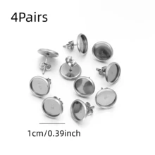 4/8/16Pcs Earring Stud Round Disc Backs, Used For DIY Earring Base Jewelry Making Hole Pendant Accessories - Multicolor - View 31