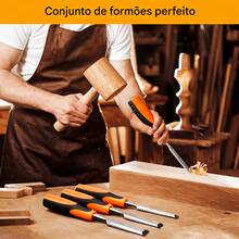 Set Of 4 Woodworking Chisels, Carpentry Tools With Ergonomic Handle For DIY And Professional Use - A - 查看 8