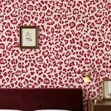 17.32英寸 x 393.7英寸 时尚豹纹PVC装饰壁纸，防水乙烯基自粘壁纸，DIY即撕即贴壁纸，黄色豹纹图案，适合卧室装饰 - 彩色 - 查看 12