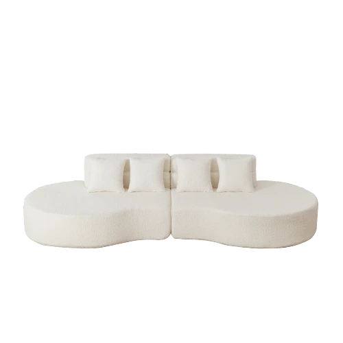 Modular Foam Sofa, Combinable 2-Piece Sofa Without Frame, 100% High-Density Viscoelastic Foam, Removable And Washable Plush Cover, Modern Minimalist Sofa.