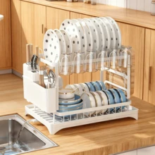 Giá đựng chén đĩa có thể tháo rời và dễ vệ sinh, kèm giá để cốc, giá đựng dao nĩa và giá để thớt, phù hợp cho gia đình từ 2-6 người. - Nhiều màu - Xem 5