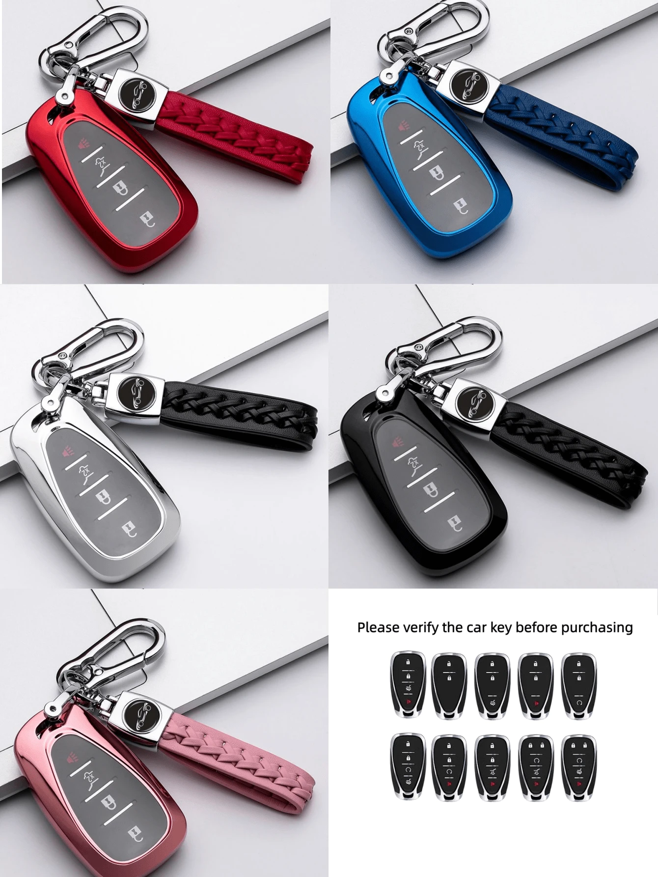 Funda para llavero de coche Chevrolet. Estuche de soporte de llave de TPU de alta gama con llavero, adecuado para llave inteligente Chevrolet, protección de moda para la llave de Chevrolet. - Con llavero - Ver 1