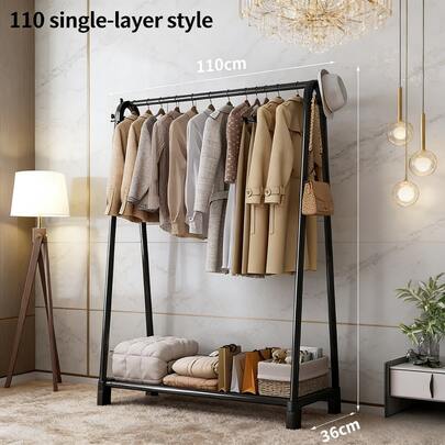 Perchero premium con estante inferior | Organizador de ropa de metal resistente | Armario independiente con opción de ruedas | Armario que ahorra espacio para dormitorio, recibidor y lavadero | Disponible en una o dos capas y en blanco crema o negro clásico | Perchero resistente para colgar abrigos, vestidos, zapatos y accesorios | Solución de almacenamiento duradera, elegante y multifuncional para la organización del hogar