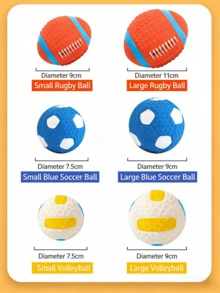 Dog Toy Ball, Interactive Self-Playing Boredom Relief, Teeth Cleaning Chew Toy With Sound, Elastic Ball Pet Toy - Multicolor - View 6