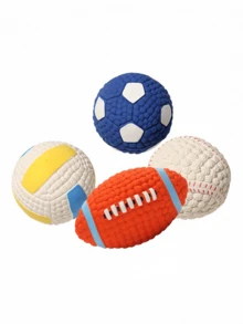 Dog Toy Ball, Interactive Self-Playing Boredom Relief, Teeth Cleaning Chew Toy With Sound, Elastic Ball Pet Toy - Multicolor - View 3