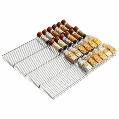 4pcs/8pcs Acrylic Transparent Spice Drawer Storage Boxes, 4-Layer - 4pcs Transparent Acrylic Drawer Spice Organizer Boxes, Kitchen Spice Rack Storage And Drawer Organizer (Jars Not Included)