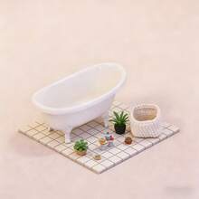 1:12 Scale Miniature Iron Art Bathtub, Handmade, Not Toy, Modern Style Suitable For Doll House Furniture, Model House Accessories, Bathroom Decor, Collection, Micro Landscape Photography, Suitable For Boys And Girls DIY, Seasonal And Holiday Gift - Tub - View 5