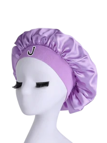 1 chiếc khăn trùm đầu chữ cái A-Z, chất liệu mềm mại, thân thiện với da, chống bụi, mềm mại và thoải mái, tỏa ra tông màu tím lãng mạn! - Màu tím nhạt - Xem 8