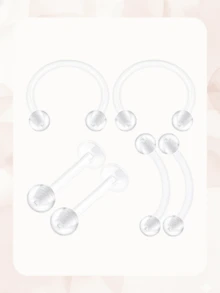 14G 16G Clear Nose Rings Set– Acrylic Septum Retainer&Monroe/Medusa Piercing Retainer For Women Men Flexible UV Comfort For Work Sport Daily Wear - Clear - View 10
