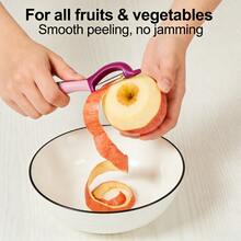 Swivel Vegetable Peeler, Soft Grip Handle And Ultra Sharp Stainless Steel Blades - Perfect Kitchen Peeler For Veggie, Fruit, Potato, Carrot, Apple - Purple and Pink - 查看 6