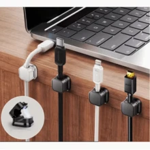 6 PCS Magnetic Wire Organizer, Wire Winding Device, Data Cable Storage, Power Cable Organizer, Wire Clamp, Wire Management Clamp - black - 查看 6