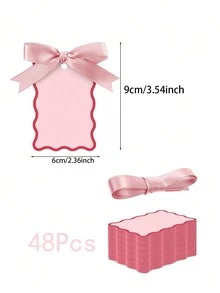 Shell Shaped Wedding Table Cards With Ribbons, DIY Table Cards For Wedding Party Celebration - Pink - View 8