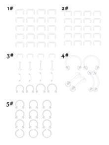 14G 16G Clear Nose Rings Set– Acrylic Septum Retainer&Monroe/Medusa Piercing Retainer For Women Men Flexible UV Comfort For Work Sport Daily Wear - Clear - View 3