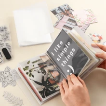 A6 Size Clear Sticker Photo Storage Album With 40 Pages For Postcards Stickers Stamp Cutting Dies Storage Book Organizer Folder Bags - A6 Photo Album/Storage Album - View 10