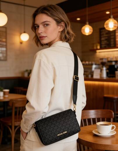 Michael Kors MK Jet Set Travel Small Satchel Purses For Women With Adjustable Strap