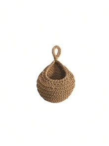Bohemian Handmade Woven Hanging Basket Set, Rustic Art Style, Thick Material, Strong Load-Bearing Capacity, Multi-Functional Wall-Mounted Design, Can Be Used As Mesh Storage Basket, Fruit And Vegetable Storage Basket, Suitable For Kitchen Storage, Room Decoration, Living Room Storage, Wall Decoration - Multicolor - View 11