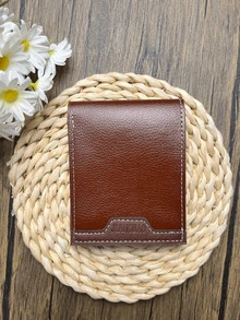1pc Men's Classic Short Bifold Wallet, Business Minimalist Men's Wallet, Fine Textured Surface, Soft & Skin-Friendly Feel, Wear-Resistant & Anti-Scratch, Non-Deformable, Contrast Stitching Outlining Edges, Right Side Embossed Contrast Logo For Easy Identification, Reasonable Layout With Multiple Card Slots And Large Cash Compartment, Orderly Storage Of Bank Cards, ID, Cash And Documents, Suitable For Daily Commute - Multicolor - View 5