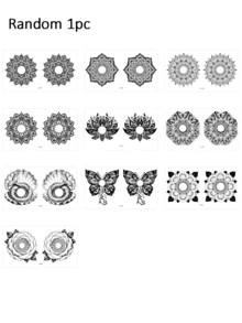 Chest Tattoo Stickers, Mandala & Butterfly Designs, Multi-Purpose Body Art Decals, Waterproof & Easy To Remove - Multicolor - View 10