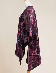 WeHello-Burnout Velvet Kimono For Women Long Cardigan Beach Cover Up Vacation Casual Shawl Swimwear Coverups Clothes Outfit Womenswear Chic Party Piece SpringStatements - 銅色 - 查看 4
