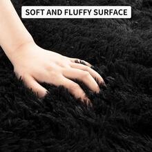 1pc Round Leopard Print Faux Fur Rug, Love & Healing Bedroom Decor, Small Rug, Carpet, Home Decor, Living Room Rug, Living Room Small Rug, Bedroom Rug, Living Room Home Decor, Outdoor Rug, Washable Rug - Black - View 6