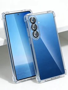 军用级防摔防黄变手机壳，兼容三星Galaxy - 坚固耐用防震保护边框透明手机壳，适用于（透明） - 無色 - 查看 2