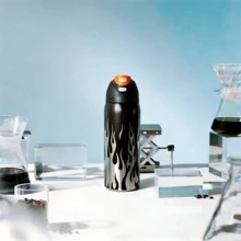 32OZ Simple Style Solid Color Thermal Cup, 304  Stainless Steel Insulated Water Bottle For Daily Use - màu đen - Xem 4