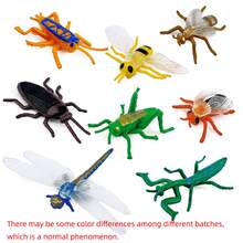 12 Styles 1-3Inch Solid Hand-Painted PVC Insect Models, Bee Spider Mantis Ladybug Unicorn Beetle, Educational Prank Toy, Kids Holiday Cake Decor Gift - Multicolor - View 12