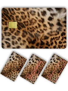 1pc Faux Leopard Print Credit Card Sticker, High-End Quality DIY Sticker, Favored By Social Media Beauty Bloggers, Leopard Print Lovers Must-Have, Decoration For Transit Card, Campus Card, Credit Card - Multicolor - View 8