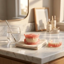 Moldable Self-Fitting Cosmetic Teeth Set Upper & Lower Fake Teeth Veneers For Narrow & Wide Arches Easy At-Home Use No Dentist Needed Comfortable Reusable - trắng - Xem 5