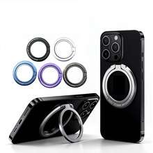 Alloy Metal Phone Ring Buckle Foldable Magnetic Phone Grip Stand Holder, Compatible With MagSafe Dual-Ring Design, Portable Phone Accessories Mother's Day Gift Birthday - Multicolor - View 8