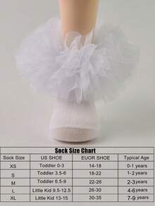 1 Pair Girls' Lace Ruffle Socks Fluffy Ruffle Baby Infant Princess Socks - Multicolor - View 4