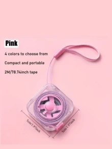 4pcs/1pc Cute Mini Retractable Soft Tape Measure, Portable With Lock And Clear CM/Inch Scale - Suitable For Sewing, Home, Waist, Bust, Height Measurement - , Easy To Store, Wipe-Clean Transparent Case With Hanging Loop - Transparent Square Ruler - View 3