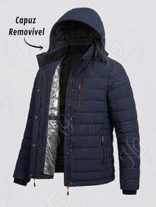 Thermal Jacket/Bobby Jacket, Padded And Lined, For Trekking, Snow, And Extreme Cold - Navy Blue - View 1