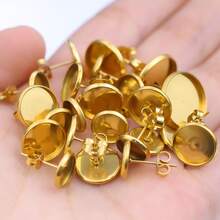 4/8/16Pcs Earring Stud Round Disc Backs, Used For DIY Earring Base Jewelry Making Hole Pendant Accessories - Multicolor - View 6