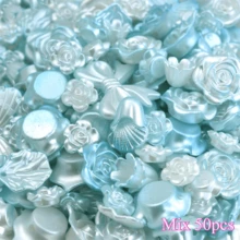 12-30mm 50顆混色壓克力珠，DIY珠寶製作材料，適用於手鍊、鑰匙圈、手機掛繩、包包裝飾，包含玫瑰、百合、蝴蝶結 - 混合花卉 - 查看 12