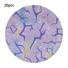 10pcs/20pcs/30pcs Purple Rainbow Geometric Pattern Paper Plates Set, 9-Inch And 7-Inch Asymmetrical Cracked Design Paper Plates, Suitable For Birthday Party, Disco, Bachelorette Party, K-Pop Theme Party, Other Party Tableware Decor, Unisex - Multicolor - View 8