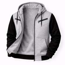 RAMAZZONI Hooded Jacket, Sweatshirt, Zippered Tracksuit, Winter Fashion - Grey - View 1