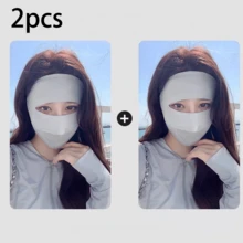 2 chiếc khẩu trang chống nắng thoáng khí, che kín mặt khi lái xe, đạp xe vào mùa hè. - A - Xem 6