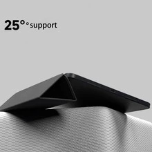 Solid Color Matte Three-Fold Tablet Protective Case, Compatible With Samsung Galaxy Tab Tablet Protective Case, Compatible With Samsung Galaxy Tab S10lite, Intelligent Sleep Wake-Up, Lightweight And Portable, All-Inclusive And Fall-Resistant, Compatible With Samsung Galaxy Tab A11/A11 Plus/S11/S10 Lite/A9, Suitable For Idea Tab 11 2025/ Tab M11 Tablet Protective Case, Pad 2 Case - Black - View 3