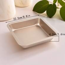 1入28x28cm方形蛋糕卷模，烘焙專用瑞士卷毛巾卷，適用於家庭，雪花餡餅工具，防粘方形模具 - 11吋方盤 金色 - 查看 15