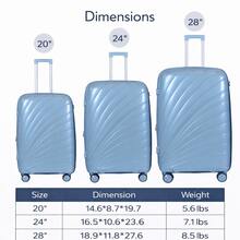 Expandable ABS Hard Shell Luggage Set With Spinner Wheels, Lightweight Travel Suitcase With Built-In Lock, Durable Carry On For Travel - Baby Blue - View 9