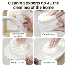 Bộ 3 miếng bọt biển lau chùi nhà bếp, thiết kế dạng tổ ong và có móc hút chân không, làm từ chất liệu PVC, dụng cụ vệ sinh thiết yếu cho nhà bếp. - A - Xem 3