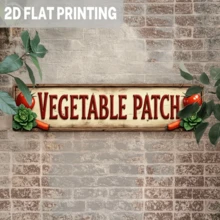 2D Flat Design, Vintage Engraved Vegetable Garden Non-Metal Sign - Farmhouse Kitchen And Garden Wall Decor, Featuring Colorful Vegetable Illustrations And Rustic "Vegetable Garden" Text, 4X16 Inch Indoor/Outdoor Decoration - Multicolor - View 4