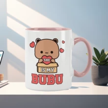Bộ 2 cốc cà phê gốm hình cặp đôi Dudu & Bubu 11oz, in hình hoạt hình ngộ nghĩnh, món quà lãng mạn lý tưởng cho sinh nhật, kỷ niệm, năm mới và ngày Valentine, dùng được trong lò vi sóng. - Nhiều màu - Xem 8