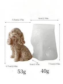 3D硅胶狗狗模具，金毛寻回犬、拉布拉多犬、贵宾犬、泰迪熊造型蜡烛、蜡、石膏DIY模具 - 小狗系列-矽膠模具 - 查看 7
