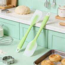 Bộ thìa silicon, dài 20cm, chịu nhiệt, chống dính – Dụng cụ nhà bếp dùng được trong máy rửa chén, thích hợp để nướng bánh, nấu ăn, trộn bột, đánh trứng, bộ 2/4 chiếc (Xanh dương/Xanh lá cây) - Màu xanh chanh - Xem 15