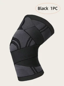 1pc Universal Compression Knee Sleeve, Suitable For Fitness, Running, Gym, Weightlifting And Other Scenarios - Black - View 11