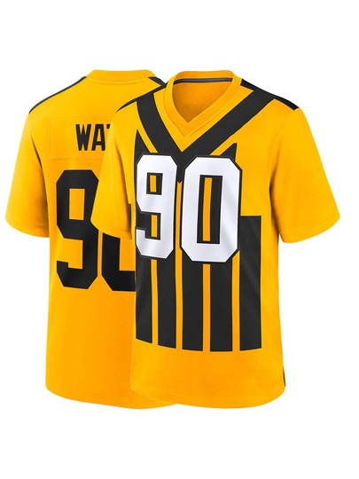 Men's Athletic Short-Sleeved Football Jersey With Embroidered Number 90 Details, Suitable For Sports.